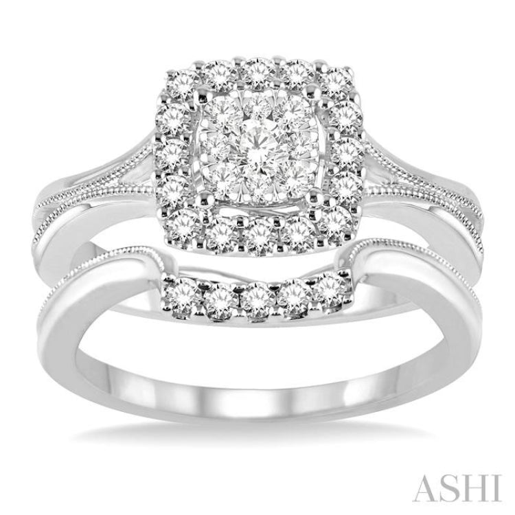 Halo Lovebright Diamond Wedding Set