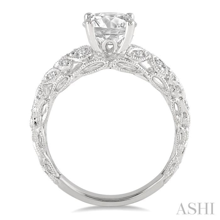 Round Shape Semi-Mount Diamond Engagement Ring