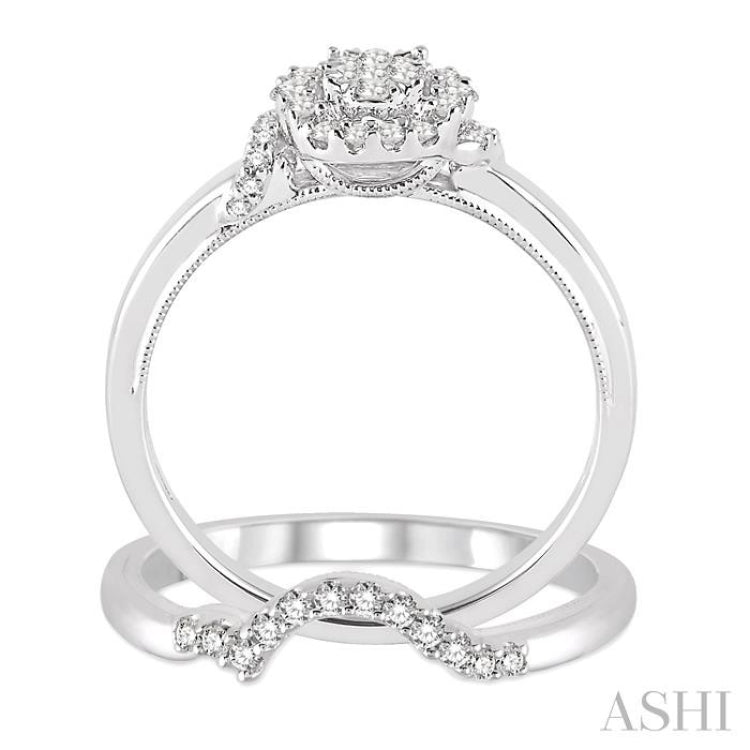 Oval Shape Halo Lovebright Diamond Wedding Set