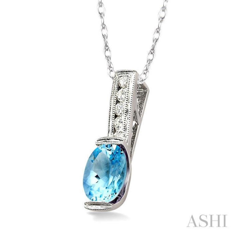 Oval Shape Gemstone & Diamond Pendant