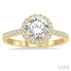 Round Shape Semi-Mount Halo Diamond Engagement Ring