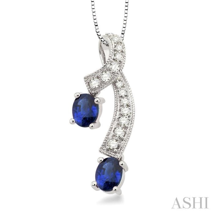 Oval Shape Gemstone & Diamond Fashion Pendant