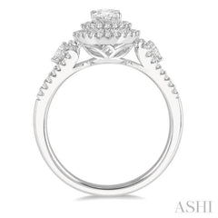 Oval Shape Halo Diamond Engagement Ring