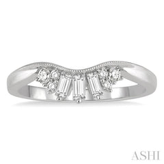 Curved Baguette Diamond Wedding Band