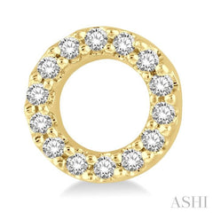 1/10 Ctw Circular Round Cut Diamond Petite Fashion Earrings in 10K Yellow Gold