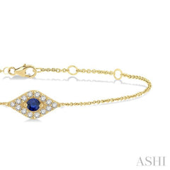 Evil Eye Gemstone & Petite Diamond Fashion Chain Bracelet