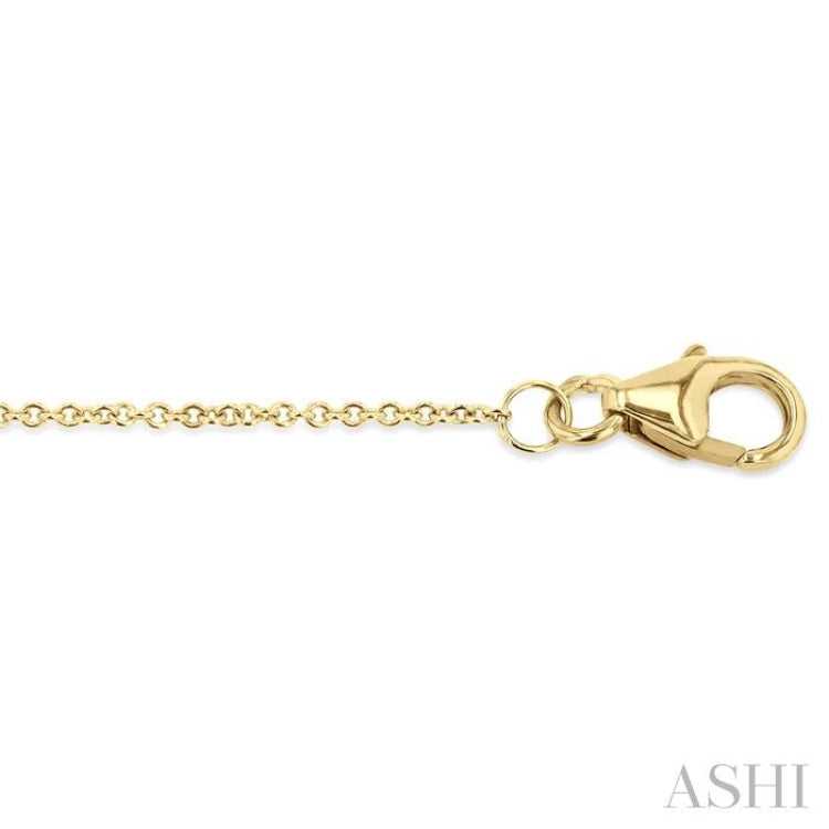 2.60 MM Round Cut Sapphire and 1/10 Ctw Evil Eye Round Cut Diamond Precious Petite Fashion Bracelet in 10K Yellow Gold