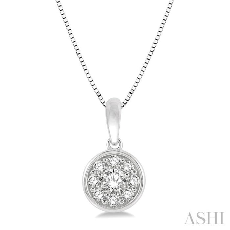 Round Shape Bezel Set Diamond Pendant