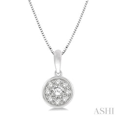 Round Shape Bezel Set Diamond Pendant