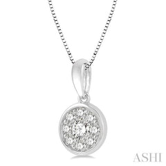 Round Shape Bezel Set Diamond Pendant