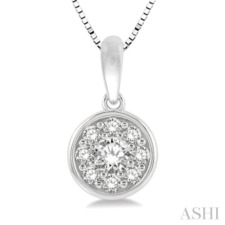 Round Shape Bezel Set Diamond Pendant