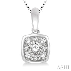 Cushion Shape Bezel Set Diamond Pendant