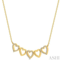 Heart Shape Link Diamond Necklace