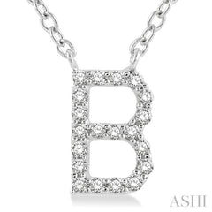 'B' Initial Diamond Pendant