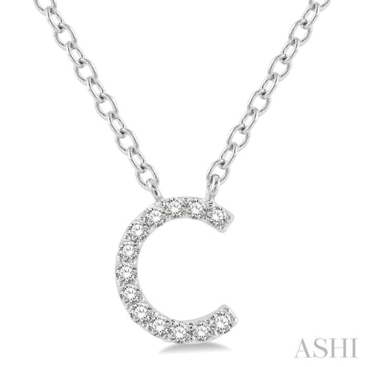 'C' Initial Diamond Pendant