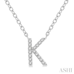 'K' Initial Diamond Pendant