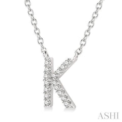 'K' Initial Diamond Pendant