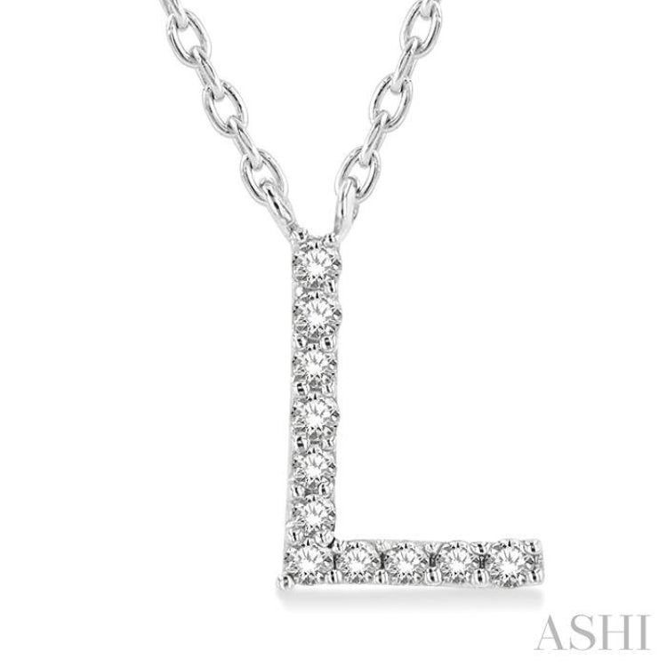 'L' Initial Diamond Pendant