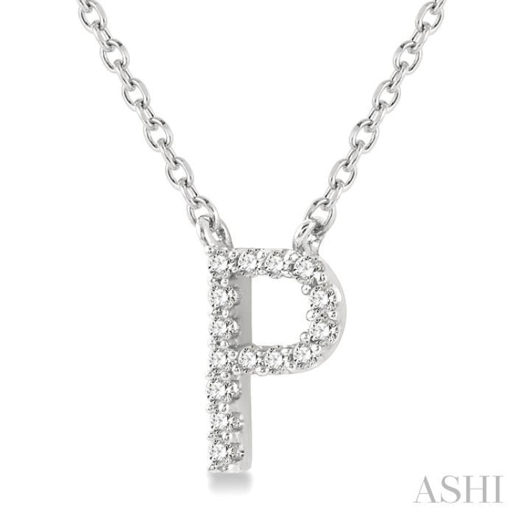 'P' Initial Diamond Pendant