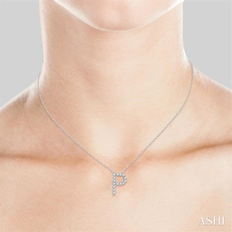 'P' Initial Diamond Pendant