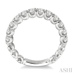 3/4 Ctw Round Cut Diamond Wedding Band in 14K White Gold