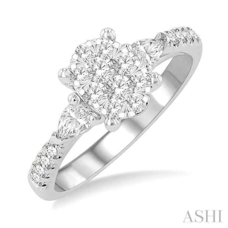 Oval Shape Lovebright Diamond Engagement Ring