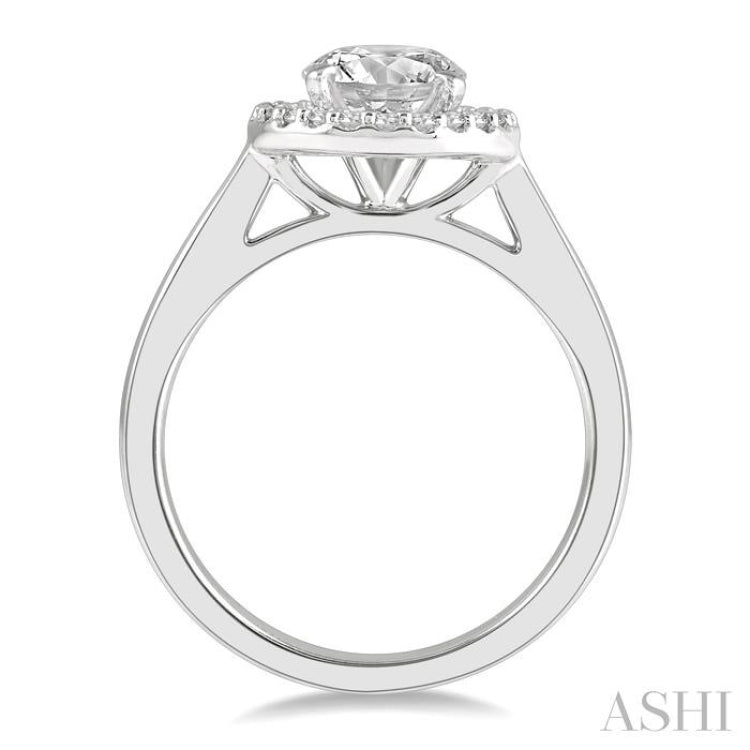 Round Shape Semi-Mount Halo Diamond Engagement Ring