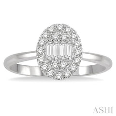 Oval Shape Halo Fusion Diamond Fashion Ring