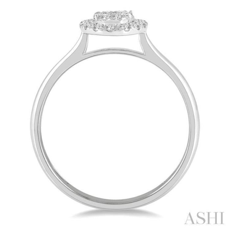 Oval Shape Halo Fusion Diamond Fashion Ring