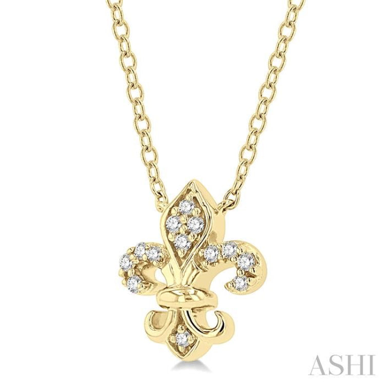 Fleur De Lis Petite Diamond Fashion Pendant