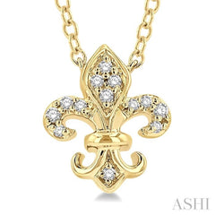 Fleur De Lis Petite Diamond Fashion Pendant