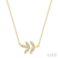 Leaf Petite Diamond Fashion Pendant