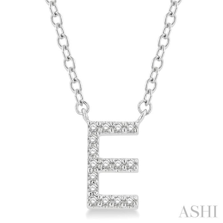 'E' Initial Diamond Pendant