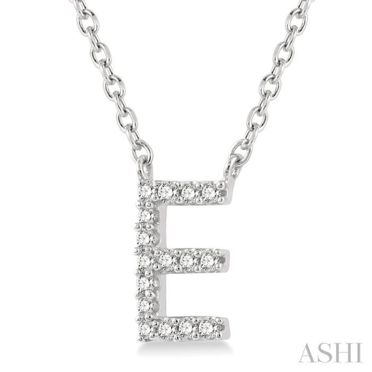 'E' Initial Diamond Pendant