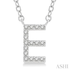 'E' Initial Diamond Pendant