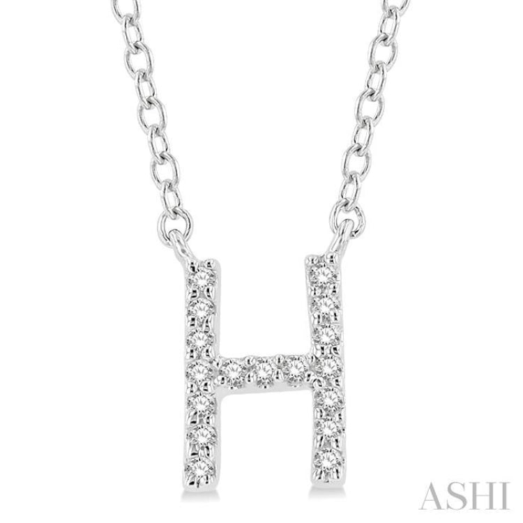 'H' Initial Diamond Pendant