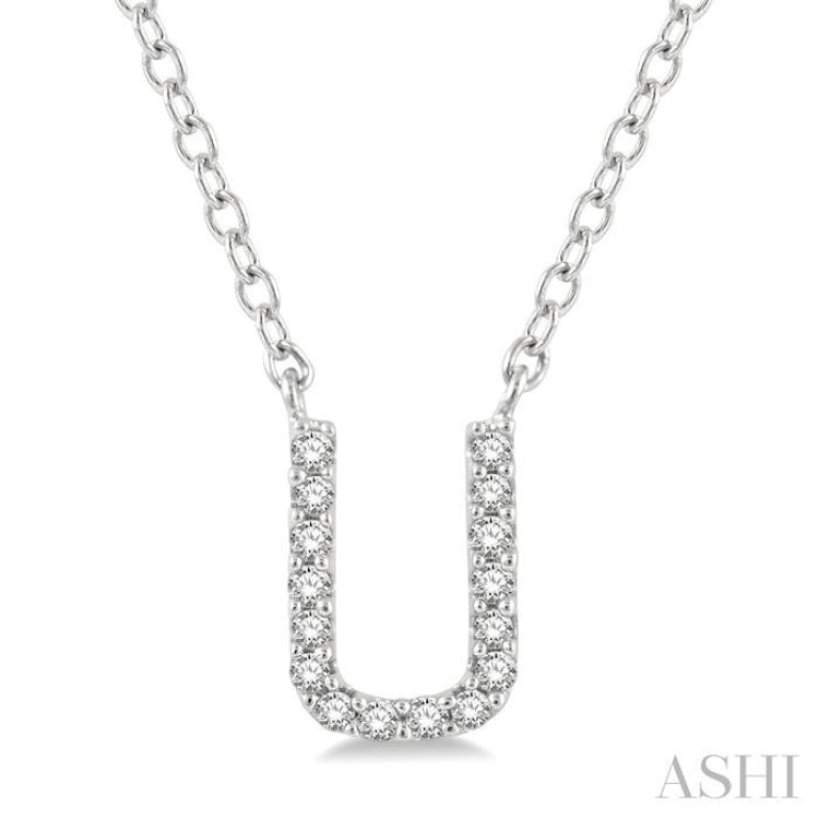 'U' Initial Diamond Pendant