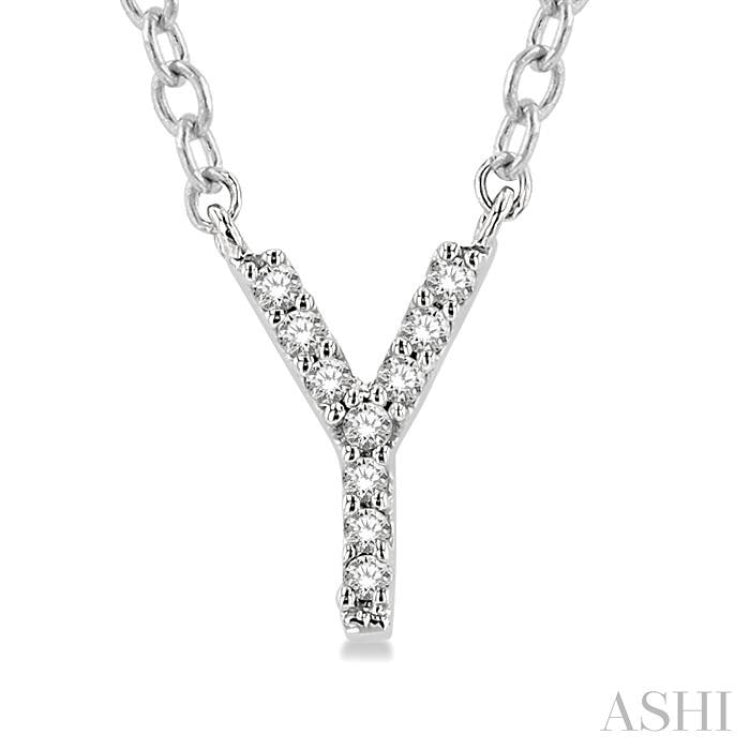 'Y' Initial Diamond Pendant