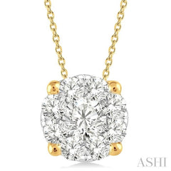 Round Shape Lovebright Essential Diamond Solitaire Pendant