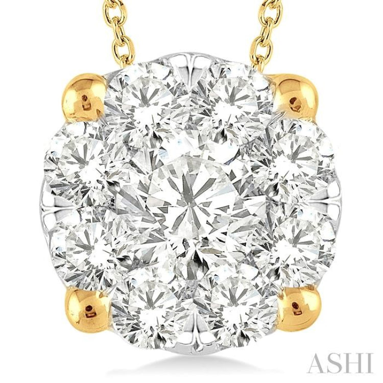 Round Shape Lovebright Essential Diamond Solitaire Pendant