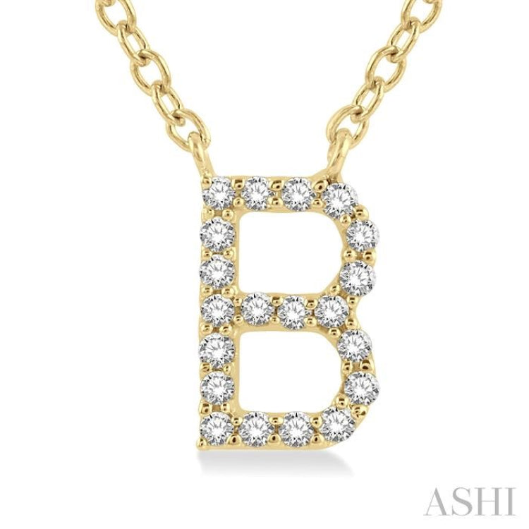 'B' Initial Diamond Pendant