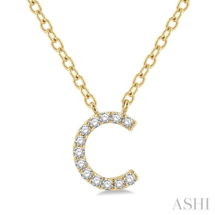 'C' Initial Diamond Pendant