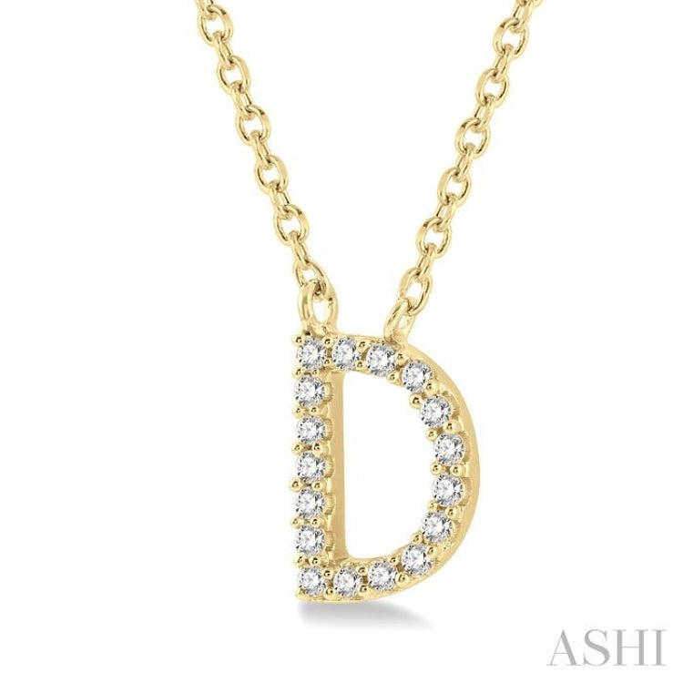 'D' Initial Diamond Pendant