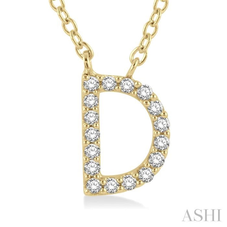 'D' Initial Diamond Pendant