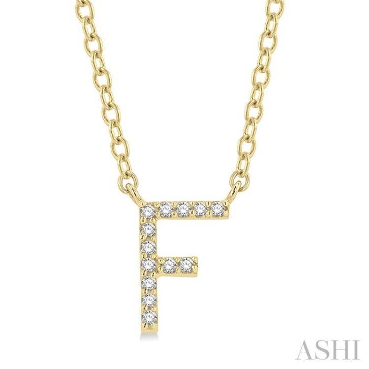 'F' Initial Diamond Pendant