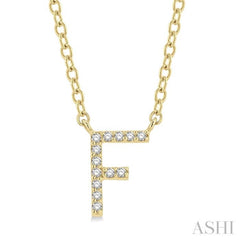 'F' Initial Diamond Pendant