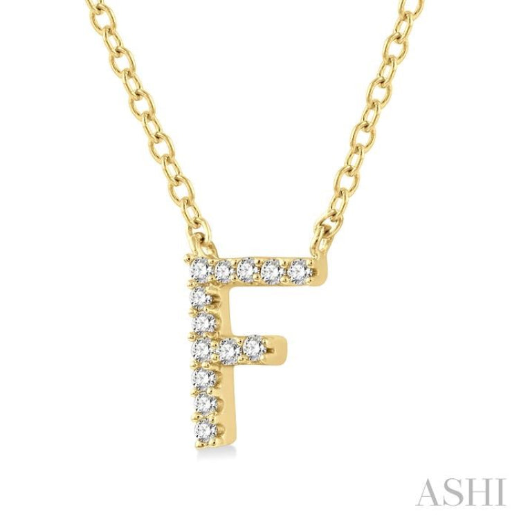 'F' Initial Diamond Pendant