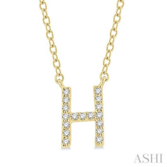 'H' Initial Diamond Pendant