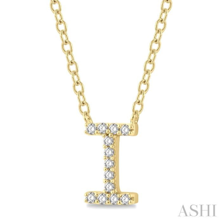 'I' Initial Diamond Pendant