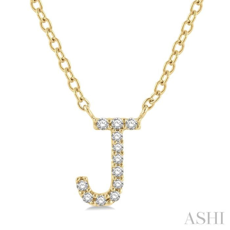 'J' Initial Diamond Pendant